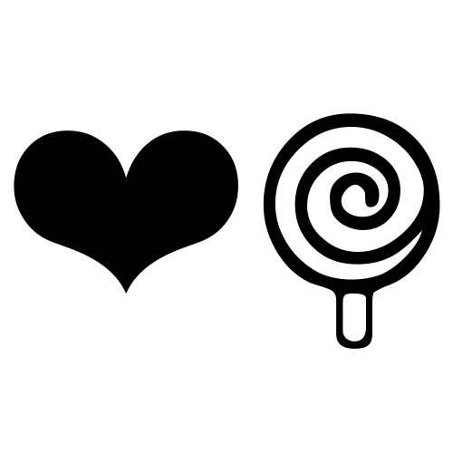 ❤🍭 Emoji Domain black and white Symbola rendering